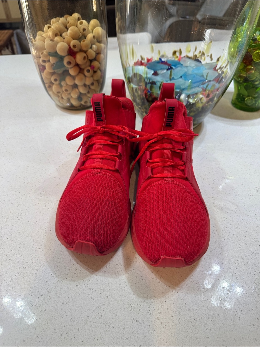Puma Men's Red Lace-Up Athletic Sneakers